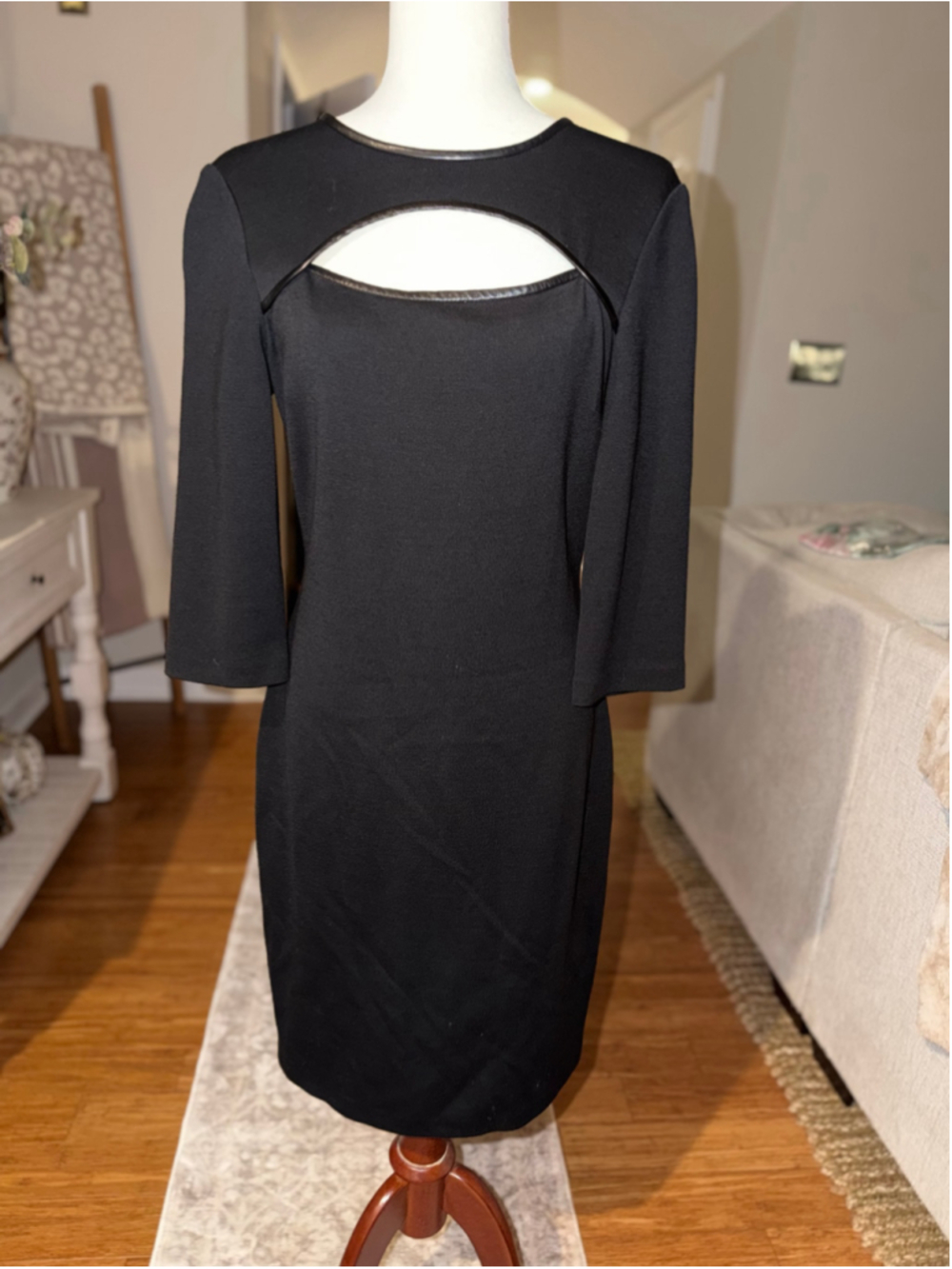 Women's St. John Black Midi Dress Size 6